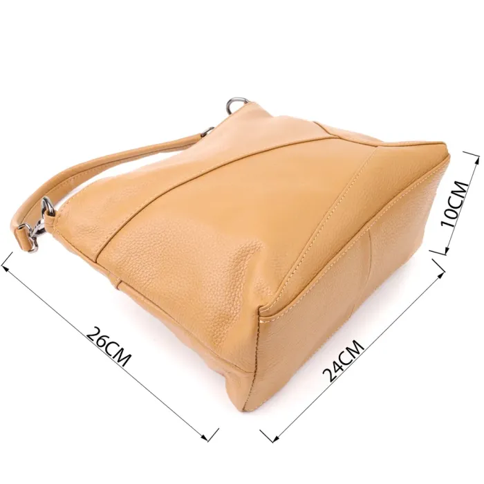 Жіноча сумка на два відділення з натуральної шкіри Vintage 23015 Світло-коричневий