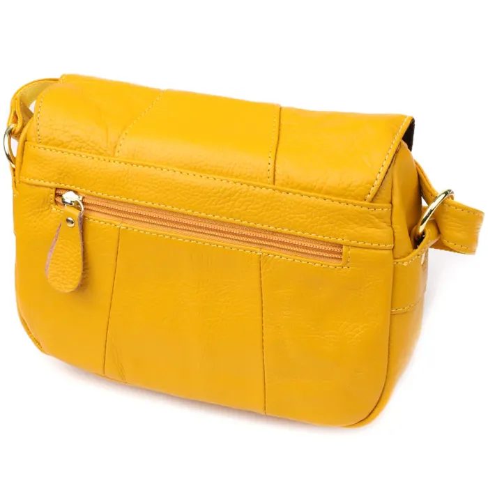 Елегантна шкіряна сумка для жінок на день Vintage 22969 Жовтий