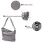Зручна жіноча сумка з двома ремінцями із натуральної шкіри Vintage 23054 Сірий