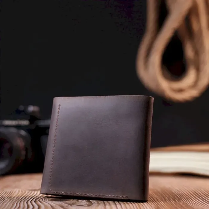 Винтажное кожаное портмоне Shvigel 16613 Коричневый