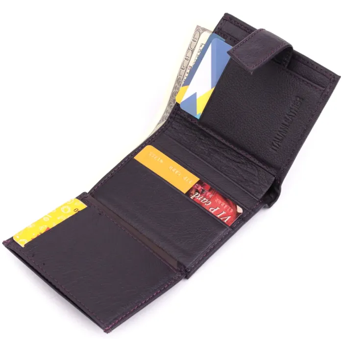 Компактний жіночий гаманець із натуральної шкіри ST Leather 22855 Коричневий