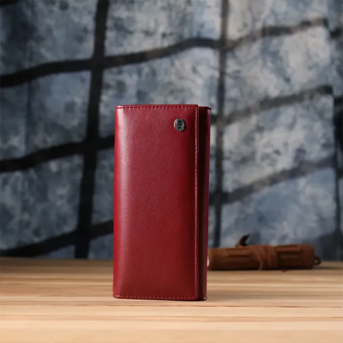 Місткий жіночий гаманець із натуральної шкіри ST Leather 23089 Бордовий