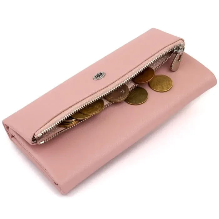 Клатч конверт с карманом для мобильного кожаный женский ST Leather 19271 Розовый