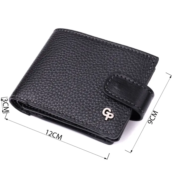 Стильне портмоне з люксової зернистої шкіри флотар GRANDE PELLE 22875 Чорний