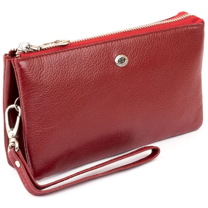 Місткий клатч на два відділення жіночий ST Leather 19249 Бордовий