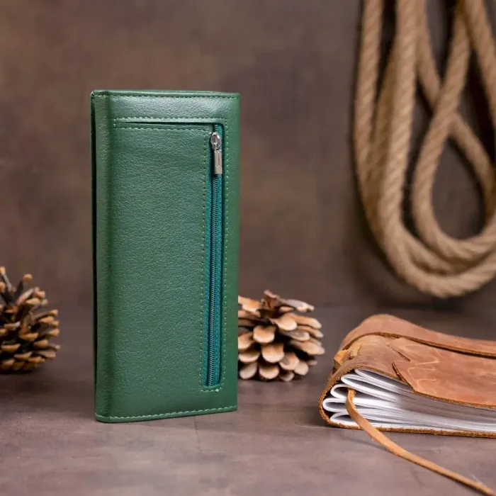 Гаманець на магнітах із клапаном жіночий ST Leather 19240 Зелений