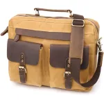 Стильний портфель з якісного текстилю зі шкіряними вставками Vintage 20874_1 Світло-коричневий
