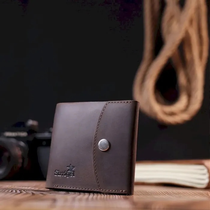 Винтажное кожаное портмоне Shvigel 16613 Коричневый