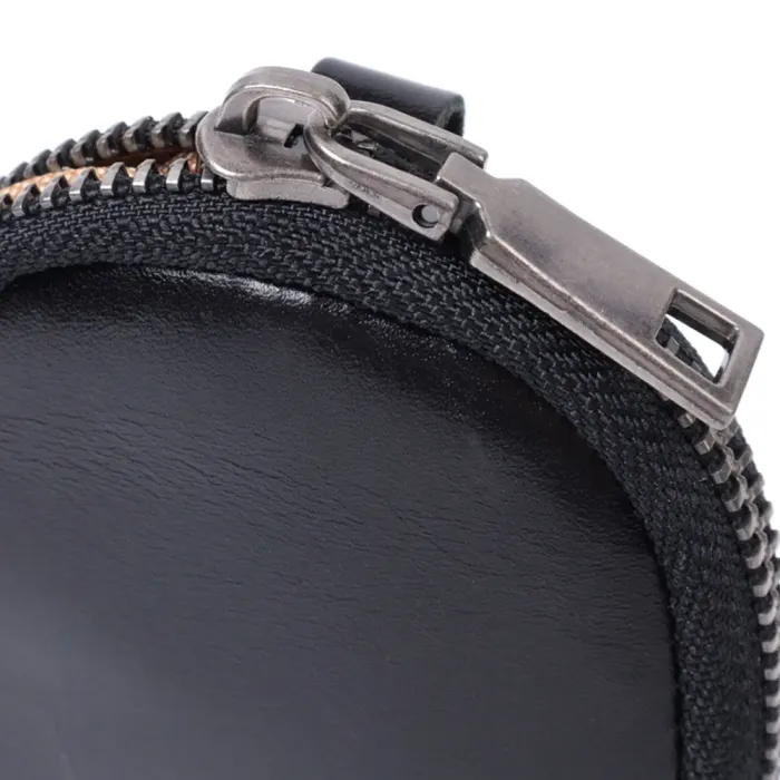 Гаманець для монет компактного розміру з натуральної шкіри Vintage 15081 Чорний