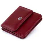 Маленький гаманець жіночий ST Leather 19236 Бордовий на кнопці