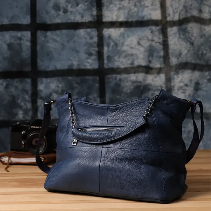 Сумка на кожен день з натуральної шкіри Vintage 22988 Синій