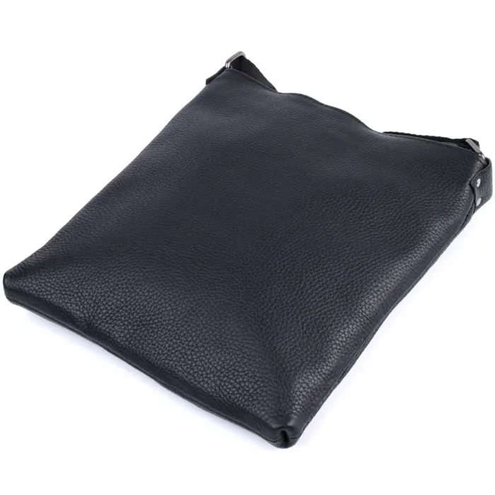 Тонка сумка для чоловіків через плече з натуральної шкіри Shvigel 22850 Чорна