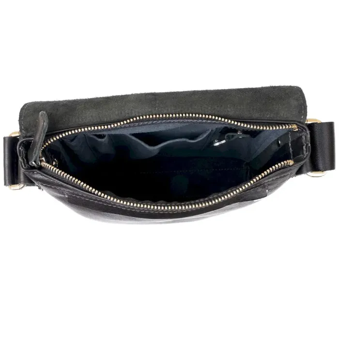 Сумка месенджер у гладкій шкірі GRANDE PELLE 11333 Чорна