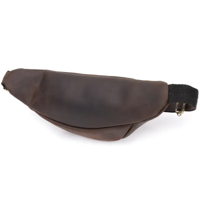 Добротна сумка бананка для чоловіків з натуральної шкіри вінтажної Shvigel 23139 Коричневий