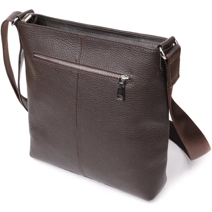 Стильна сумка через плече для чоловіків із натуральної шкіри GRANDE PELLE 22884 Коричневий