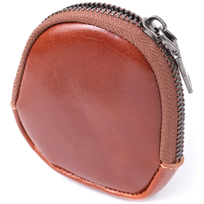 Компактний гаманець для монет із натуральної шкіри Vintage 15080 Коричневий