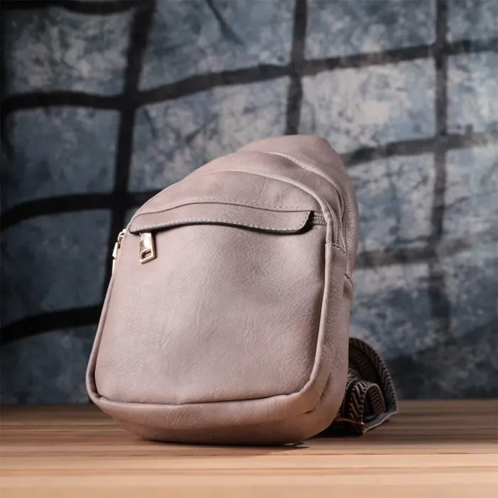 Стильна жіноча сумка через плече з екошкіри Vintage 15119 Бежевий