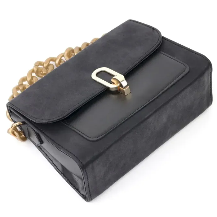 Компактна жіноча сумка зі шкірозамінника Vintage 18707 Чорний