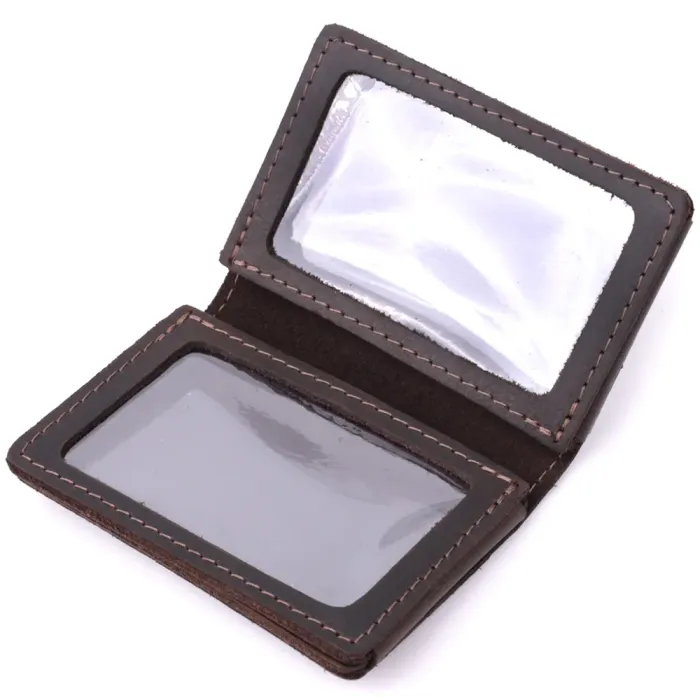 Стильна обкладинка на автодокументи у вінтажній шкірі GRANDE PELLE 22873 Темно-коричнева