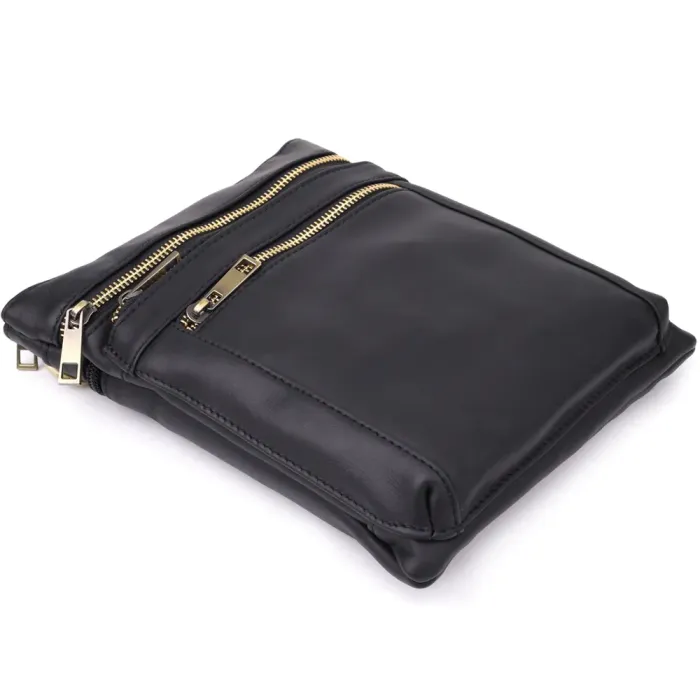 Повсякденна чоловіча сумка з натуральної шкіри Vintage 23037 Чорний