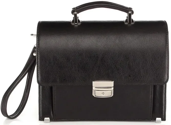 Барсетка SHVIGEL 00369 із натуральної шкіри Чорна