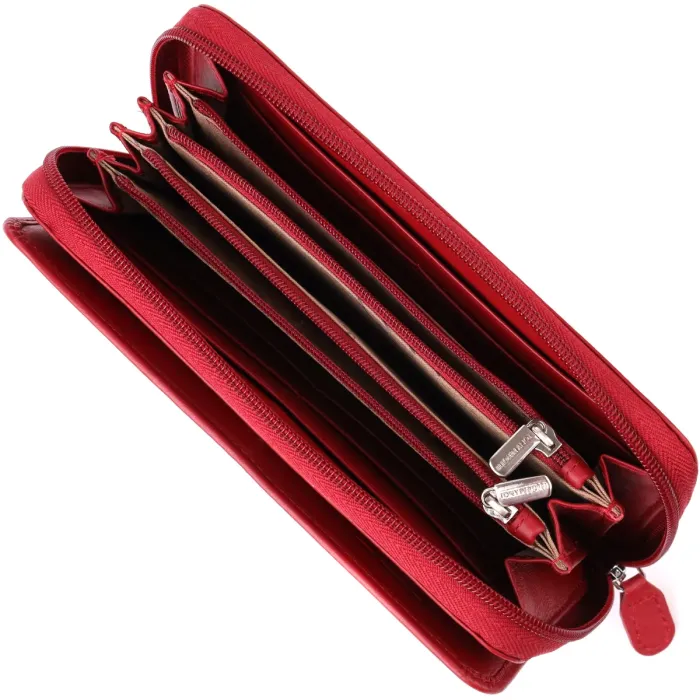 Місткий жіночий гаманець з натуральної шкіри Tony Perotti 20902_1 (1192 rosso) Червоний