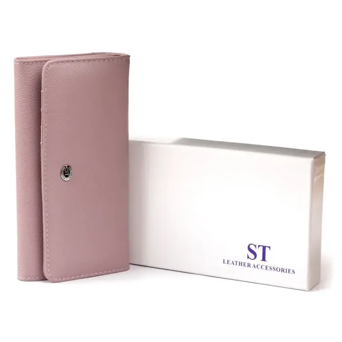 Гаманець шкіряний у дві додавання жіночий ST Leather 19289 Ліловий