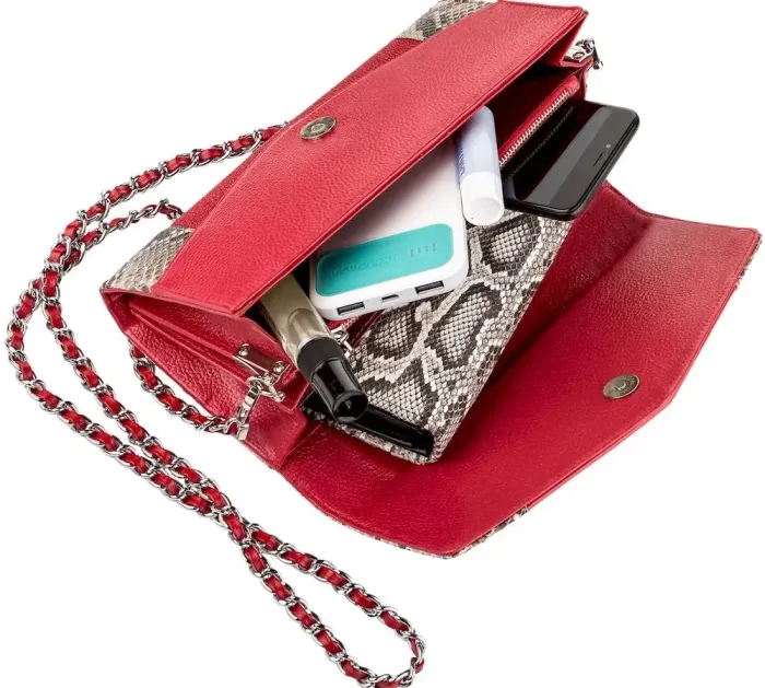 Сумка-клатч STINGRAY LEATHER 18216 із натуральної шкіри морського ската Червона