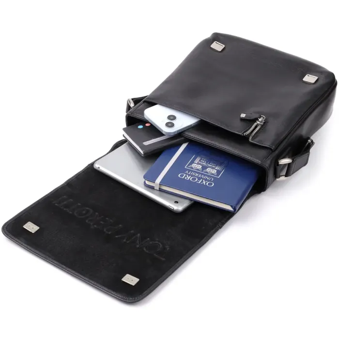 Чоловіча сумка через плече з м'якої натуральної шкіри Tony Perotti 20845_1 (9207-24 nero) Чорний