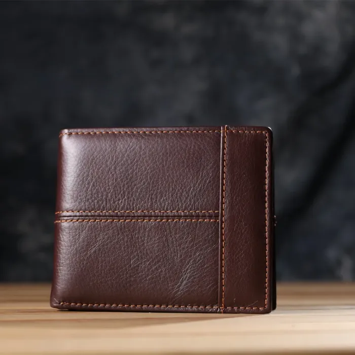 Горизонтальний стильний гаманець з натуральної шкіри Vintage 22888 Коричневий