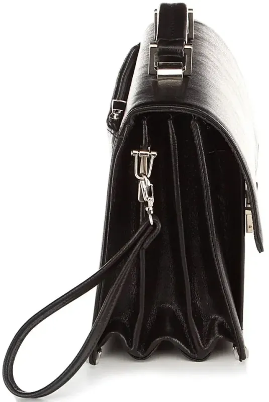 Барсетка SHVIGEL 00369 із натуральної шкіри Чорна