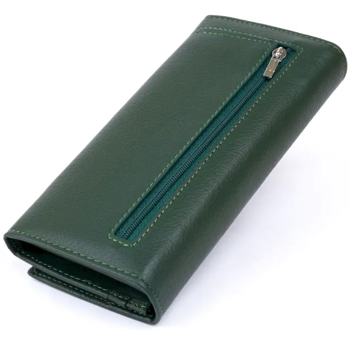 Гаманець на магнітах із клапаном жіночий ST Leather 19240 Зелений