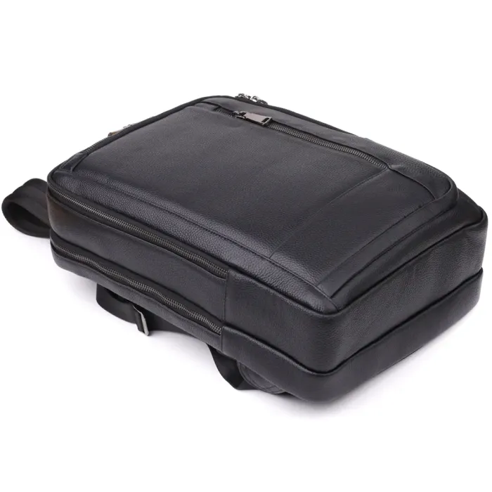 Практичний чоловічий рюкзак з натуральної шкіри Vintage 23051 Чорний