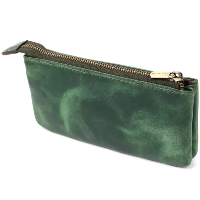 Містка ключниця на два відділення з матової натуральної шкіри Tony Perotti 20835_1 (3350 deep green) Зелений