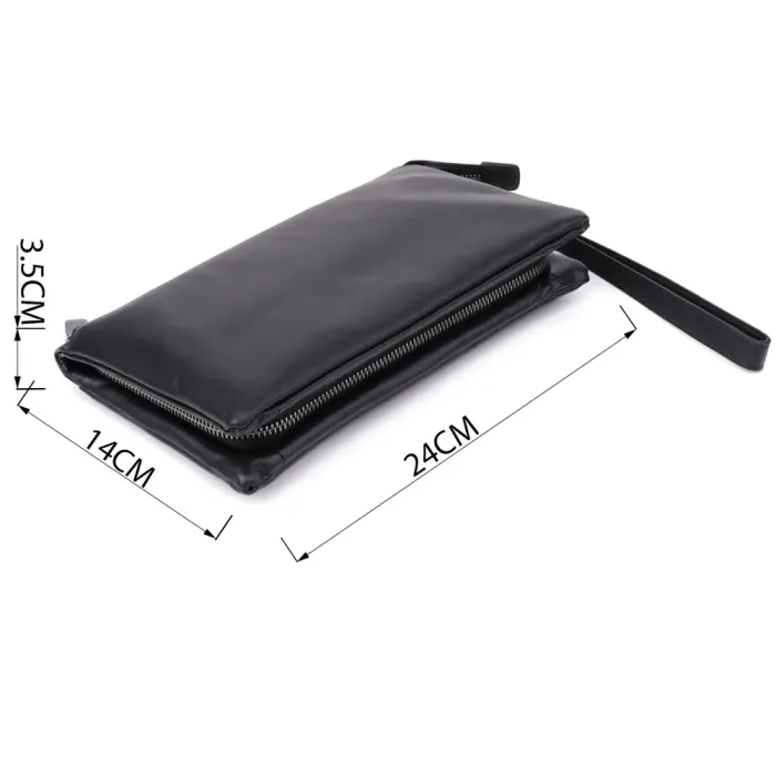 Стильний чоловічий клатч із натуральної шкіри Vintage 23035 Чорний