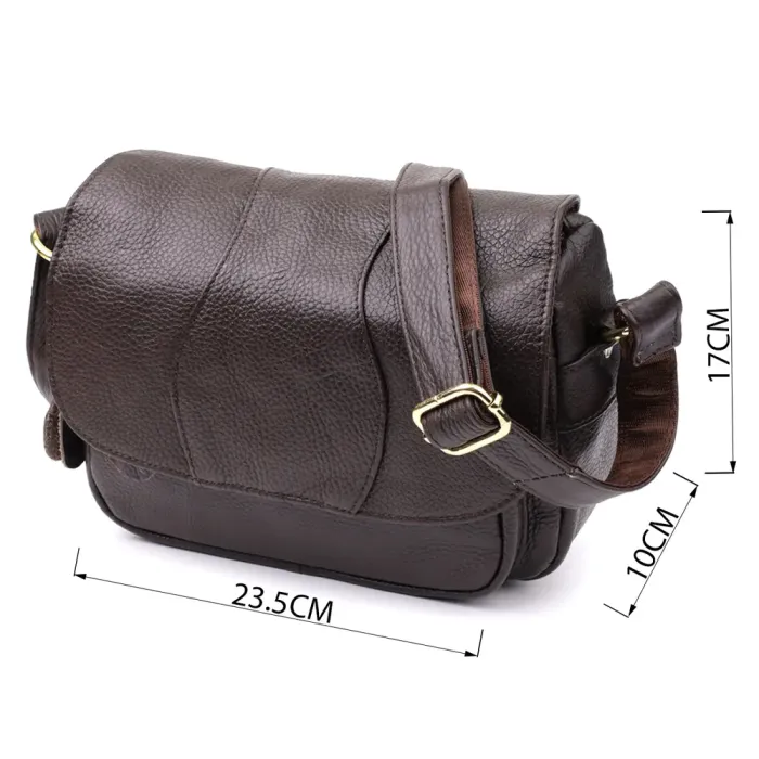 Сумка з натуральної шкіри для стильних жінок Vintage 22973 Коричневий