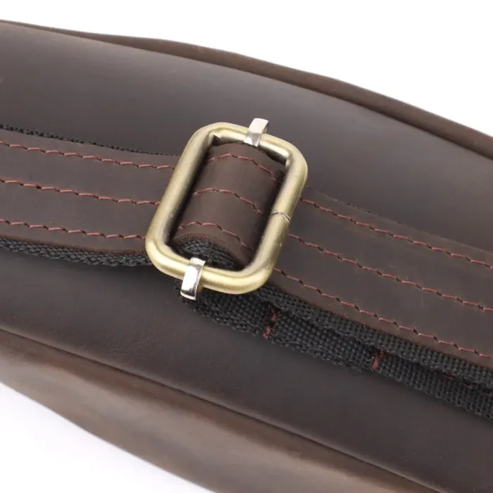 Добротна сумка бананка для чоловіків з натуральної шкіри вінтажної Shvigel 23139 Коричневий