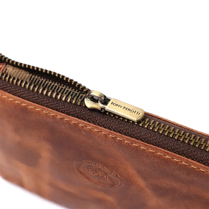 Практична ключниця на два відділення з матової натуральної шкіри Tony Perotti 20837_1 (3350 whisky) Світло-коричневий