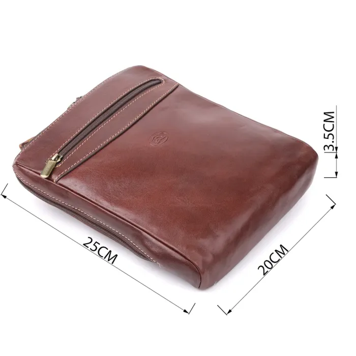 Стильна чоловіча сумка через плече з гладкої натуральної шкіри Tony Perotti 20854_1 (9137-20 moro) Коричневий