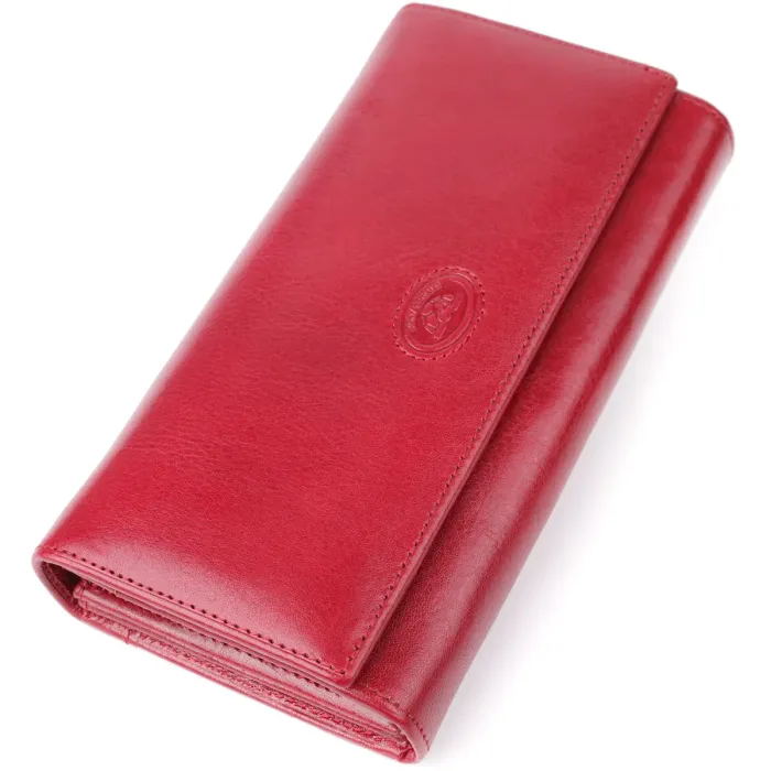 Місткий жіночий гаманець із глянсової натуральної шкіри Tony Perotti 20893_1 (1911 rosso) Червоний