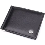 Чоловічий гаманець із металевим затискачем з натуральної шкіри ST Leather 23092 Чорний