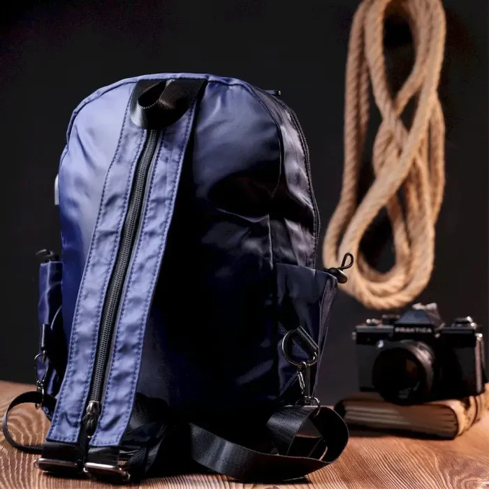 Многофункциональный мужской текстильный рюкзак Vintage 20575 Синий