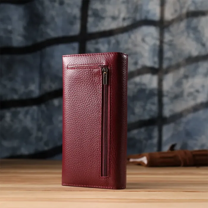 Практичний гаманець для жінок із натуральної шкіри ST Leather 23098 Бордовий