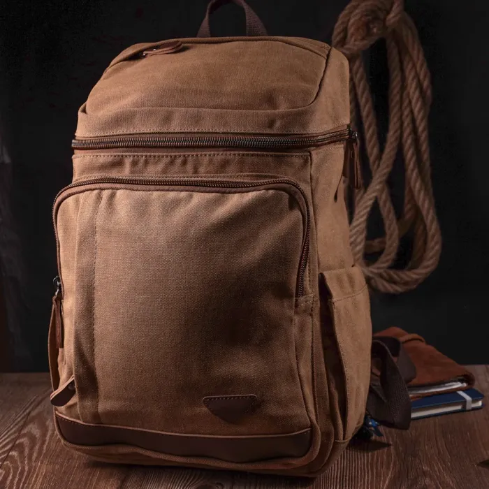 Текстильний рюкзак з кишенею для ноутбука Vintage 15075 Пісочний