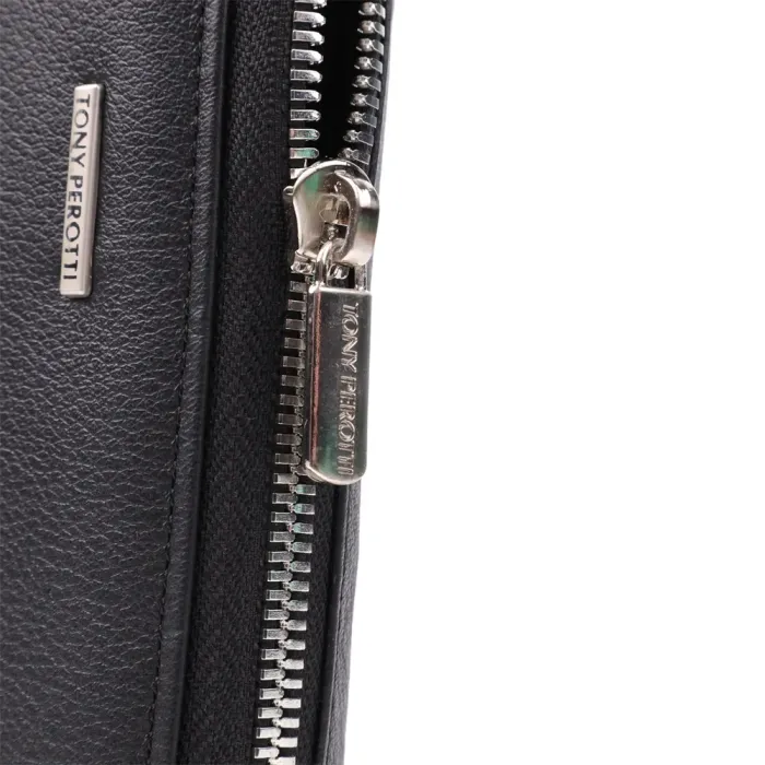 Практичний жіночий гаманець на одне відділення із зернистої натуральної шкіри Tony Perotti 20863_1 (3622 nero) Чорний