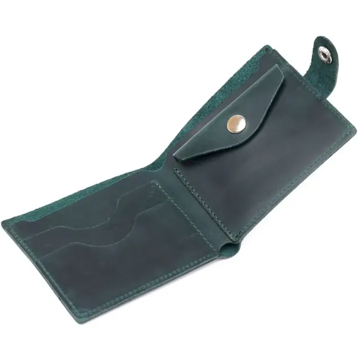 Винтажное кожаное портмоне Shvigel 16435 Зеленый