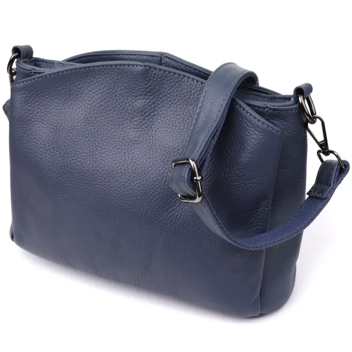 Стильна сумка на плече з натуральної шкіри Vintage 23009 Синій