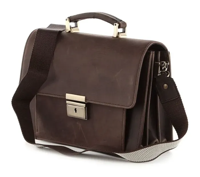 Барсетка SHVIGEL 00760 із вінтажної шкіри Коричнева