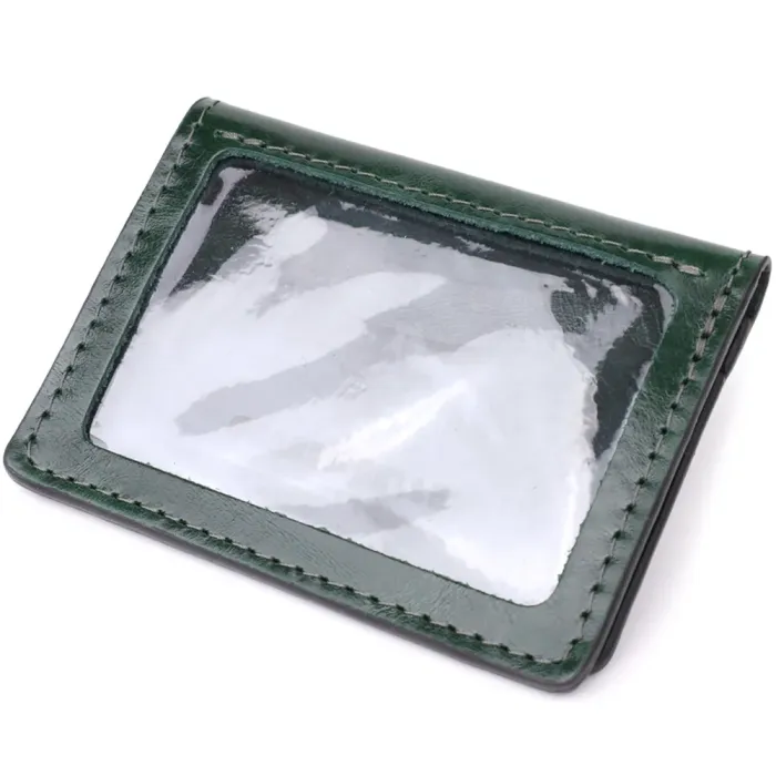 Чудова обкладинка на документи з натуральної гладкої шкіри GRANDE PELLE 22942 Зелений