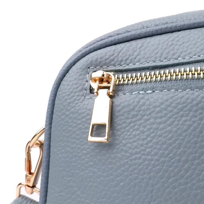 Незвичайна сумка жіноча на кожен день з натуральної шкіри Vintage 22902 Сіро-блакитний